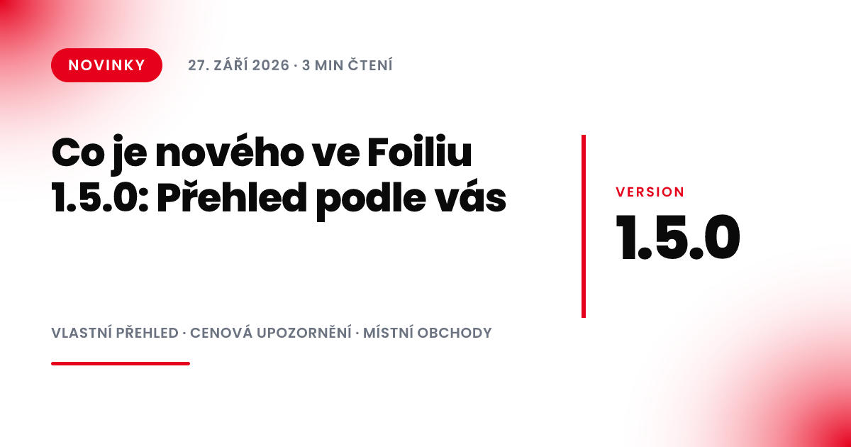 Co je nového ve Foiliu 1.5.0: Přehled podle vás